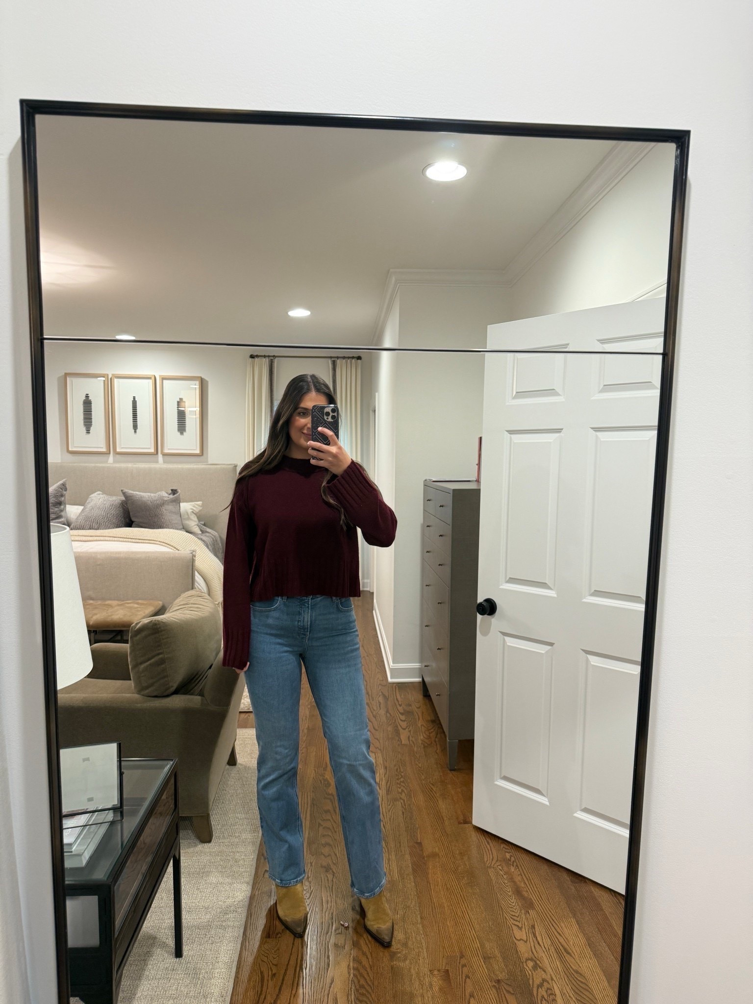 Such an easy outfit to put together!!

Straight jeans, mock neck sweater, fall outfit, winter booties, holiday sweater, mom style, Grace White

#LTKootd #LTKgrwm #LTKHoliday