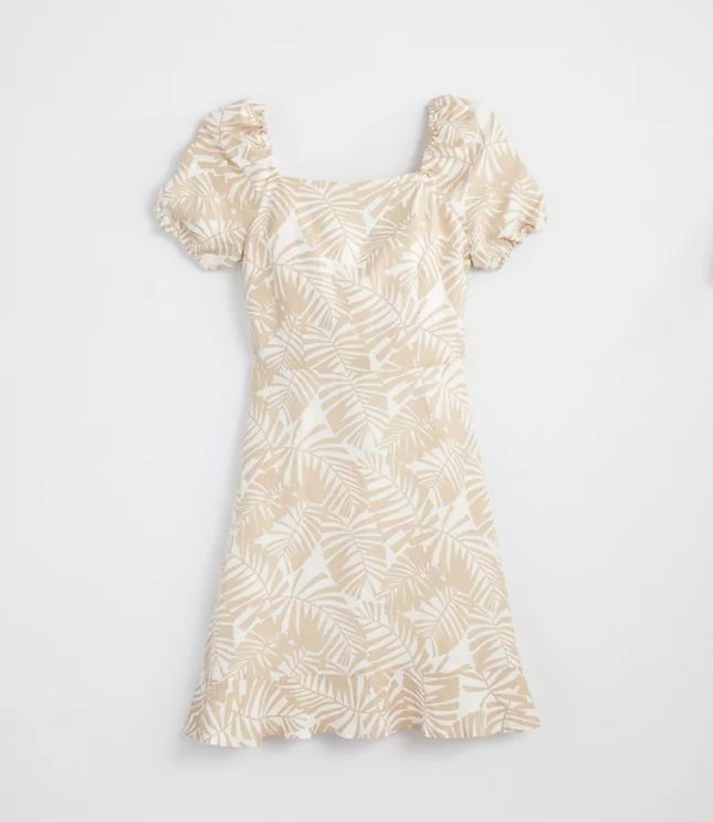 LOFT Plus Palm Tie Back Flare Dress | LOFT