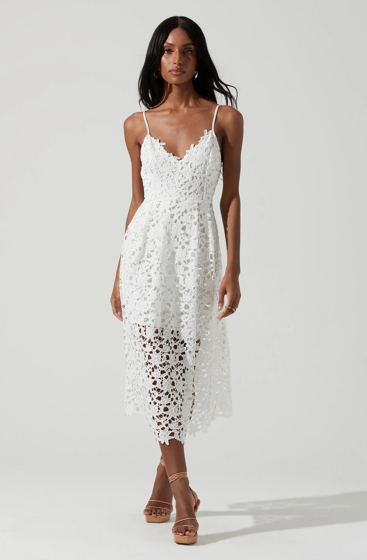 Lace A Line Midi Dress | ASTR The Label (US)