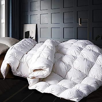 Alanzimo Goose Feathers Down Comforter King Size All Season - Luxury 100% Natural Cotton 1200 Thr... | Amazon (US)