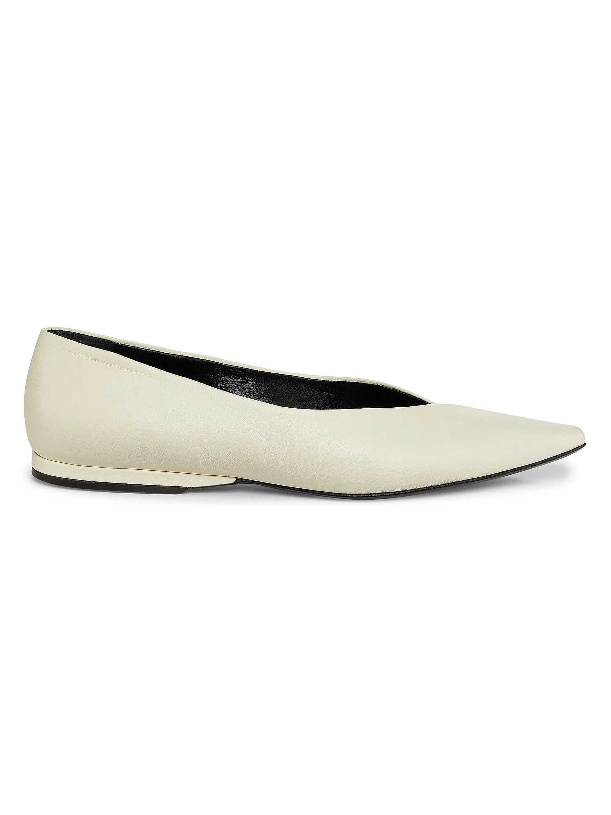 Barsi Pointed-Toe Leather Ballerina Flats | Saks Fifth Avenue
