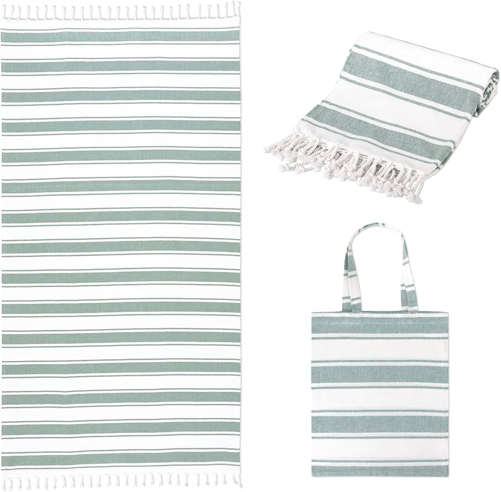 Folkulture Turkish Beach Towel for Adults with Travel Bag 40" x 72" Bath Towels, Pink Beach Blank... | Amazon (US)