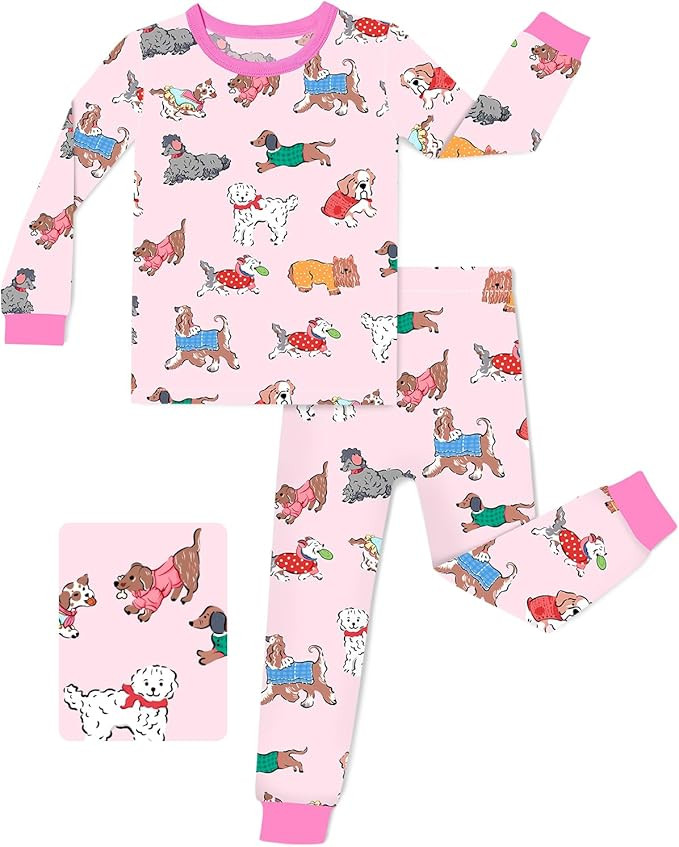 Bamboo Viscose Toddler Girls Kids Pajamas Unicorn Mermaid Pjs Long Sleeve Snug fit 12M-8Y 2pcs So... | Amazon (US)