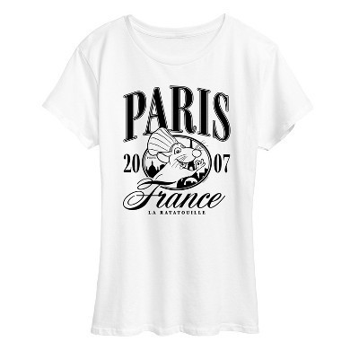 Women's Ratatouille Paris Collegiate Short Sleeve Graphic T-Shirt - White - 3X | Target