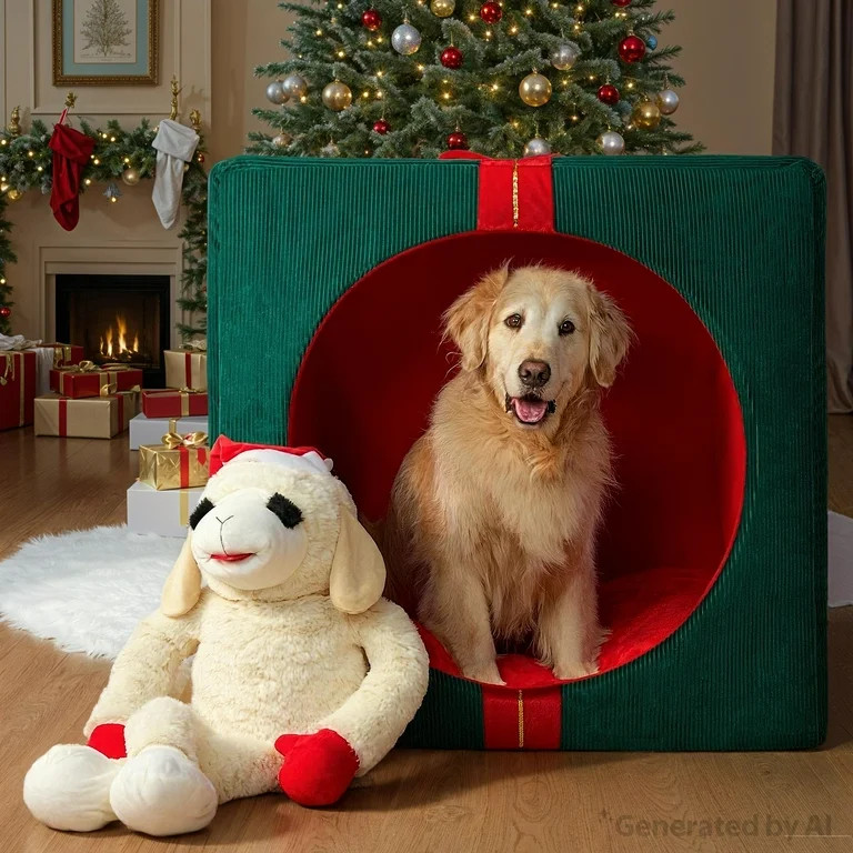 Vibrant Life Holiday Gift Extra Large Pet Bed, Red and Green, 36" x 27" x 36" | Walmart (US)