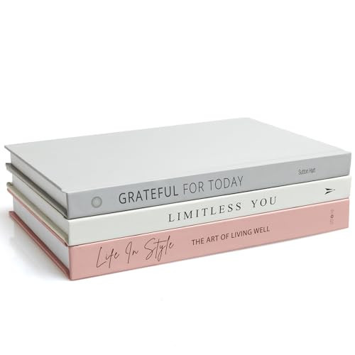 Pink and Gray Decorative Books for Home Decor - Faux Books for Living Room Decoration, Pink Decor Books for Coffee Table or Shelves, Fake Books for Decoration, Stacked Books Decor | Amazon (US)