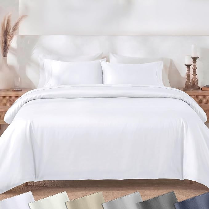 California Design Den Luxury King Duvet Cover Set, White | Amazon (US)