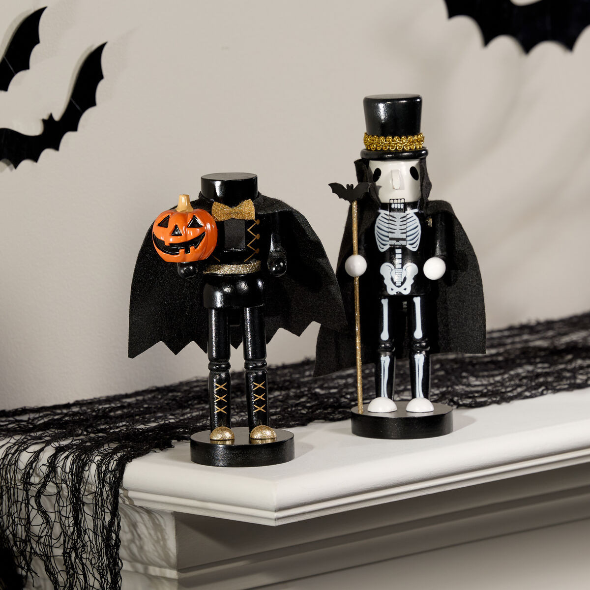 Halloween Nutcracker Decor Set of 2 in Black/white by World Market | World Market