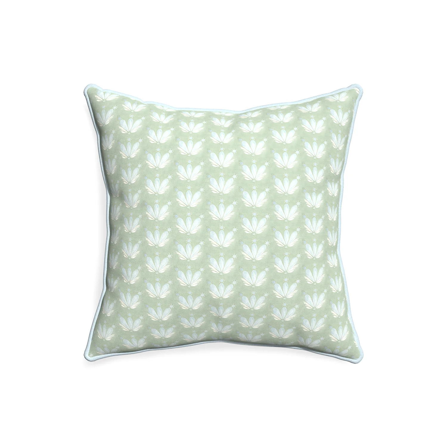 Custom Green and Blue Floral Drop Print Pillows | Pepper Home | Pepper