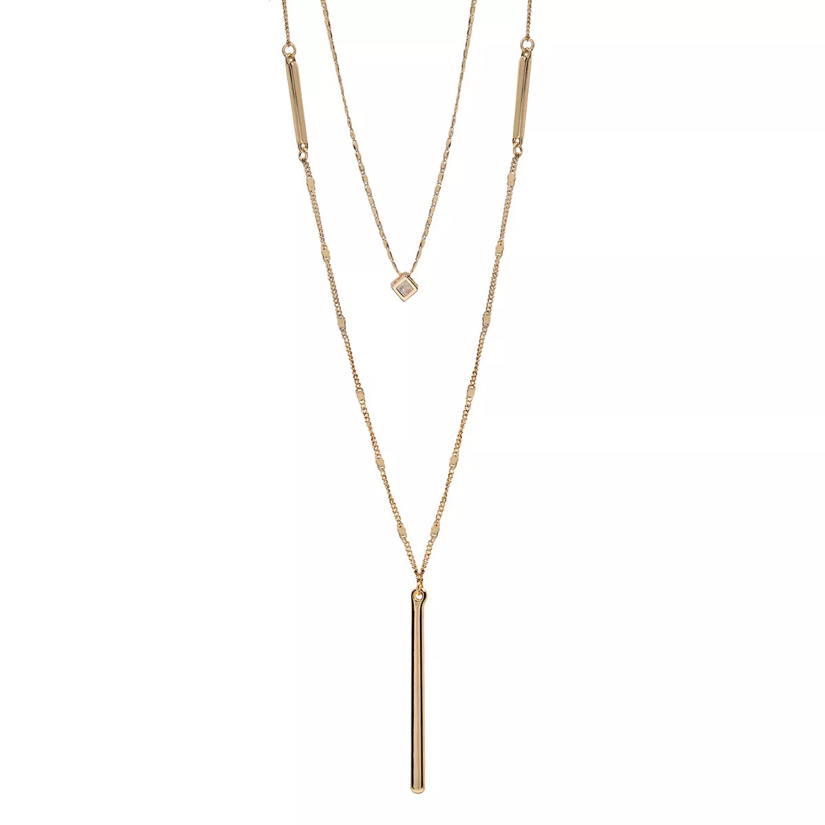 LC Lauren Conrad Multistrand Cube & Stick Pedant Necklace | Kohl's