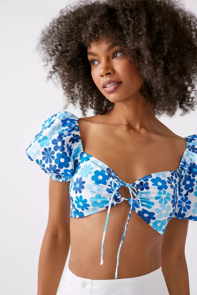 Another Girl Floral Puff Sleeve Top | Urban Outfitters (US and RoW)
