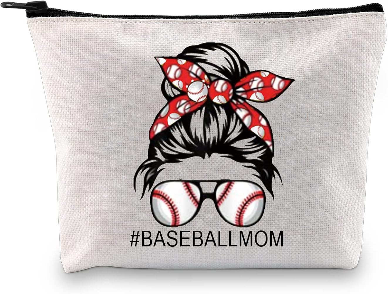 PXTIDY Baseball Mom Makeup Bag Baseball Player Mother Zipper Pouch Athlete Mom Season Cosmetic Tr... | Amazon (US)