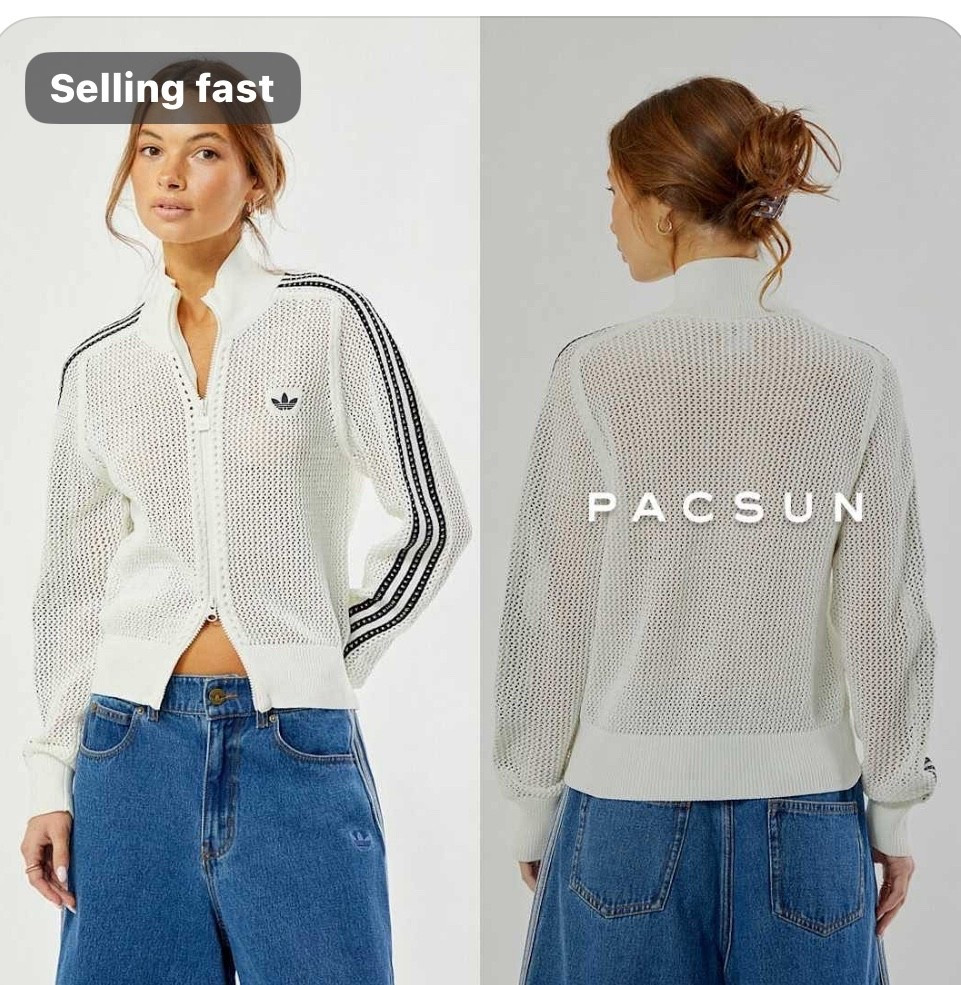 adidas Off White Crochet Track Jacket