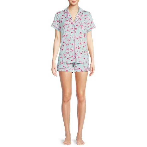 Secret Treasures Women's and Women's Plus Size Top and Shorts Pajama Set, 2-Piece - Walmart.com | Walmart (US)