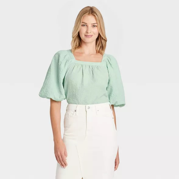 Women's Puff Short Sleeve Blouse - A New day™ | Target