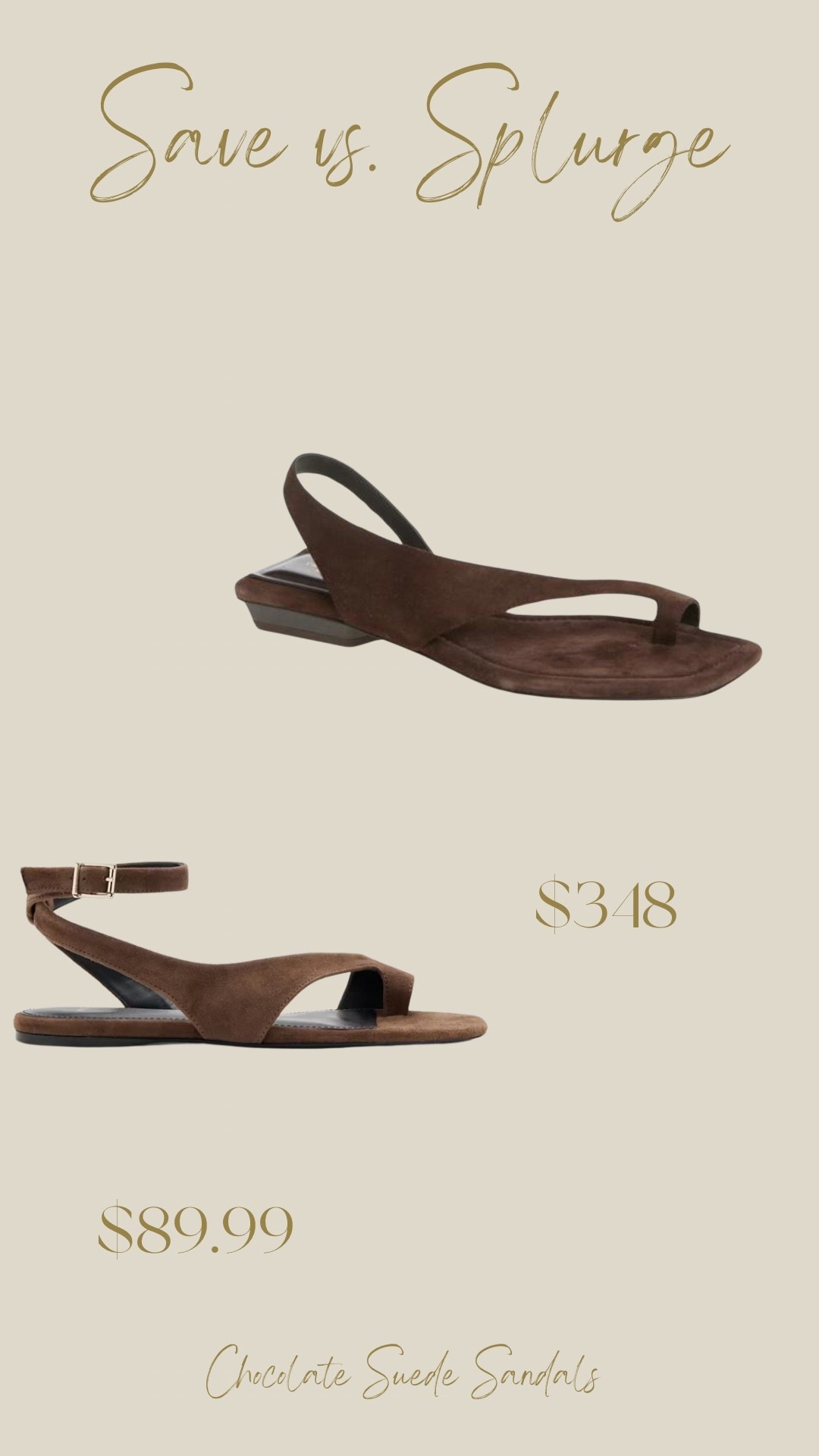 You can purchase these chocolate suede sandals from rag&bone for $348 orrr these from MANGO for $89.99.

#LTKSeasonal #LTKOver40 #LTKWorkwear