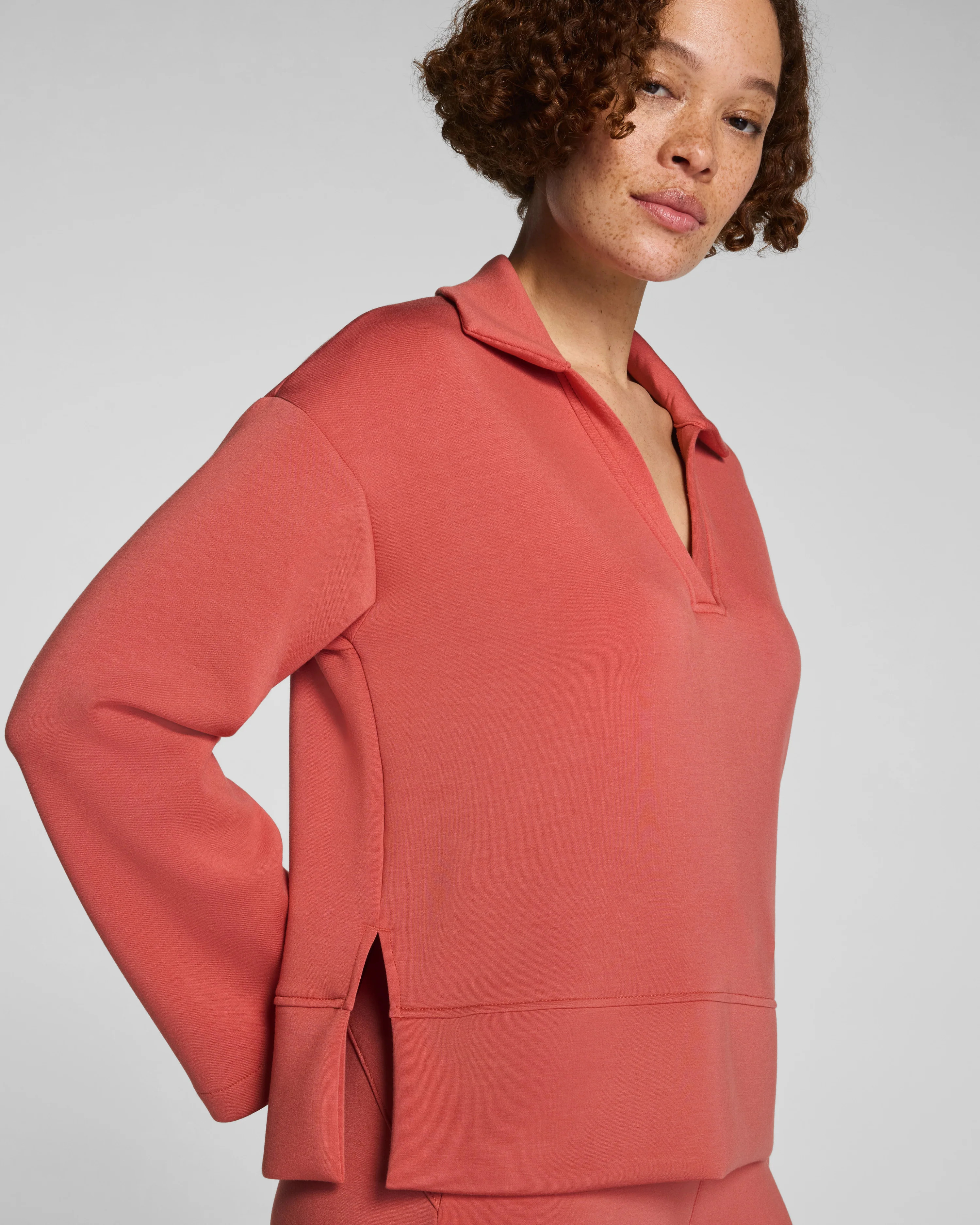 SPANX AirEssentials®Long Sleeve Polo Top | Spanx