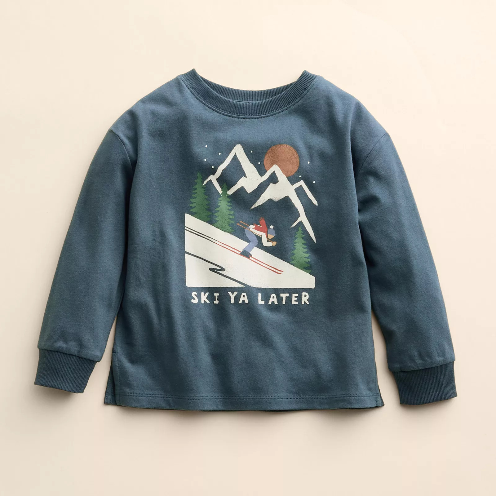 Kids 4-12 Little Co. by Lauren Conrad Relaxed Graphic Pullover, Girl's, Size: 10, Blue Ski Ya Later | Kohl's