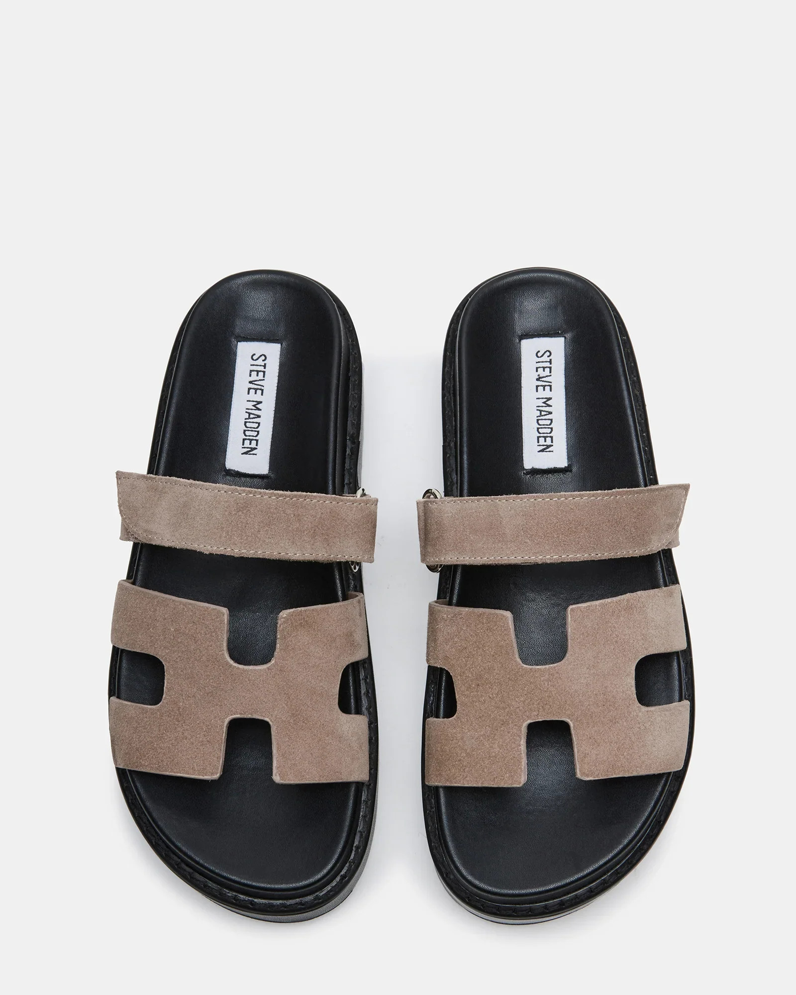 BIGMAYVEN Taupe Suede Platform Slide Sandals | Women's Designer Sandals | Steve Madden (Canada)