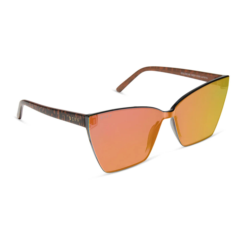 COLOR: apricot crystal peach mirror sunglasses | DIFF Eyewear