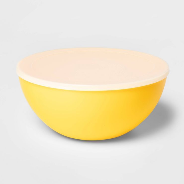 119oz Plastic Serving Bowl with Lid Yellow - Sun Squad™ | Target