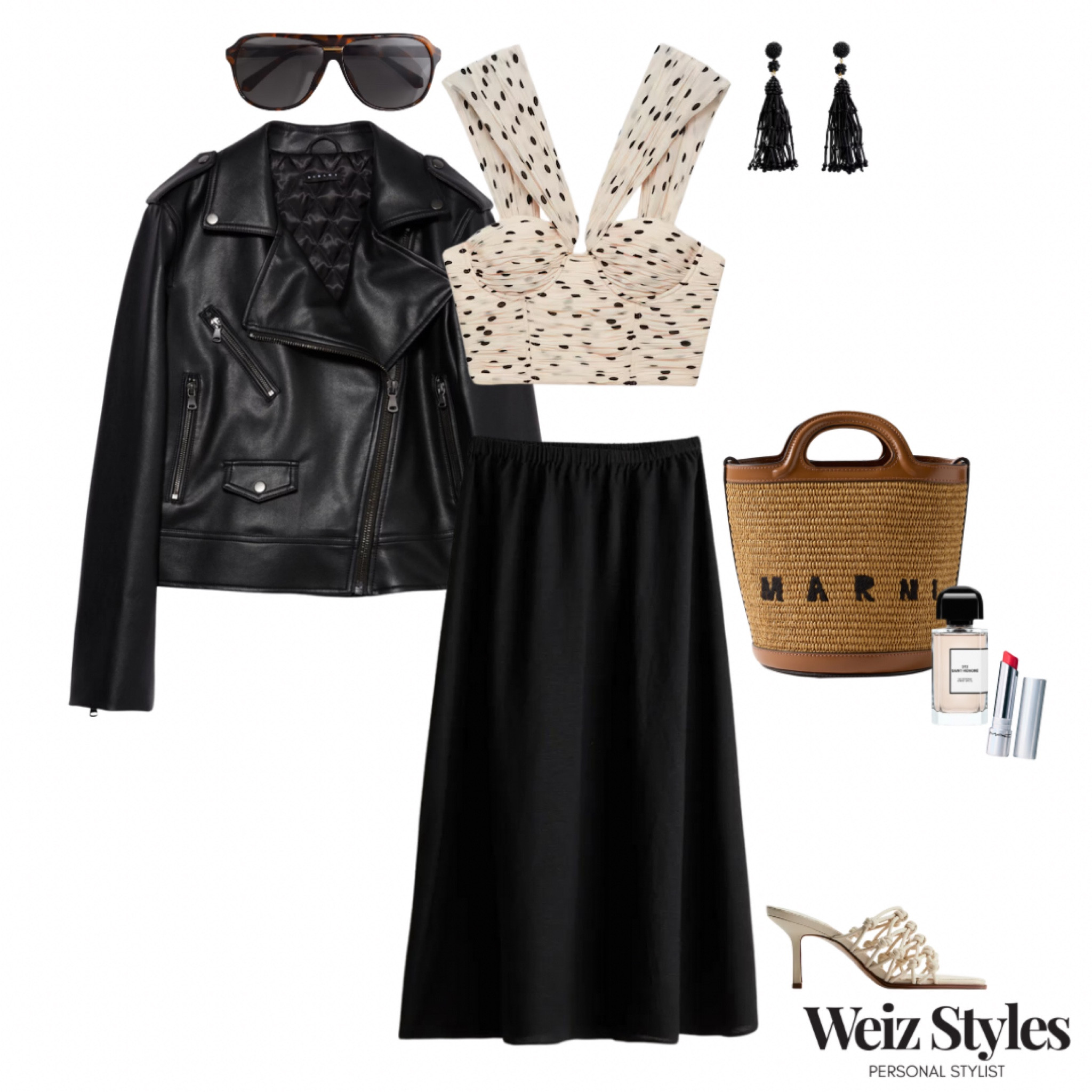 Elegant monochrome styling today, perfect for the weekend 🖤 this outfit can be worn to brunch with friends, date night or even a drinks party: you take your pick! ✨

Need some extra help with your style? Let me help! Head to www.weizstyles.com 💃🏻

Louise x

Polka dot, spots, monochrome, black, white, spotty, crop top, design, details, feminine, sexy, elegant, mango, highstreet, designer, skirt, midi skirt, wide, heels, sandals, marni, handbag, basket bag, brown, logo, perfume, lipstick, red lip, John Lewis, net a porter, earrings, dangling, heels, jacket, leather, sunglasses, cool, date night, ootd, personal stylist, styling, skirt, sophisticated, Weiz styles, London, charm, elegance, shopping, shop the look

#LTKuk #LTKsummer #LTKstyletip