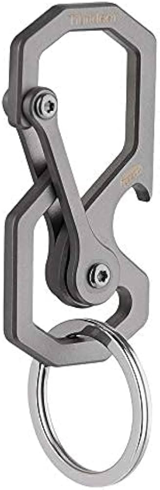 Tibitdeer Titanium Keychain Utility Keyring Carabiner Clip Quick-Release Multi-Tool Key Holder w... | Amazon (UK)