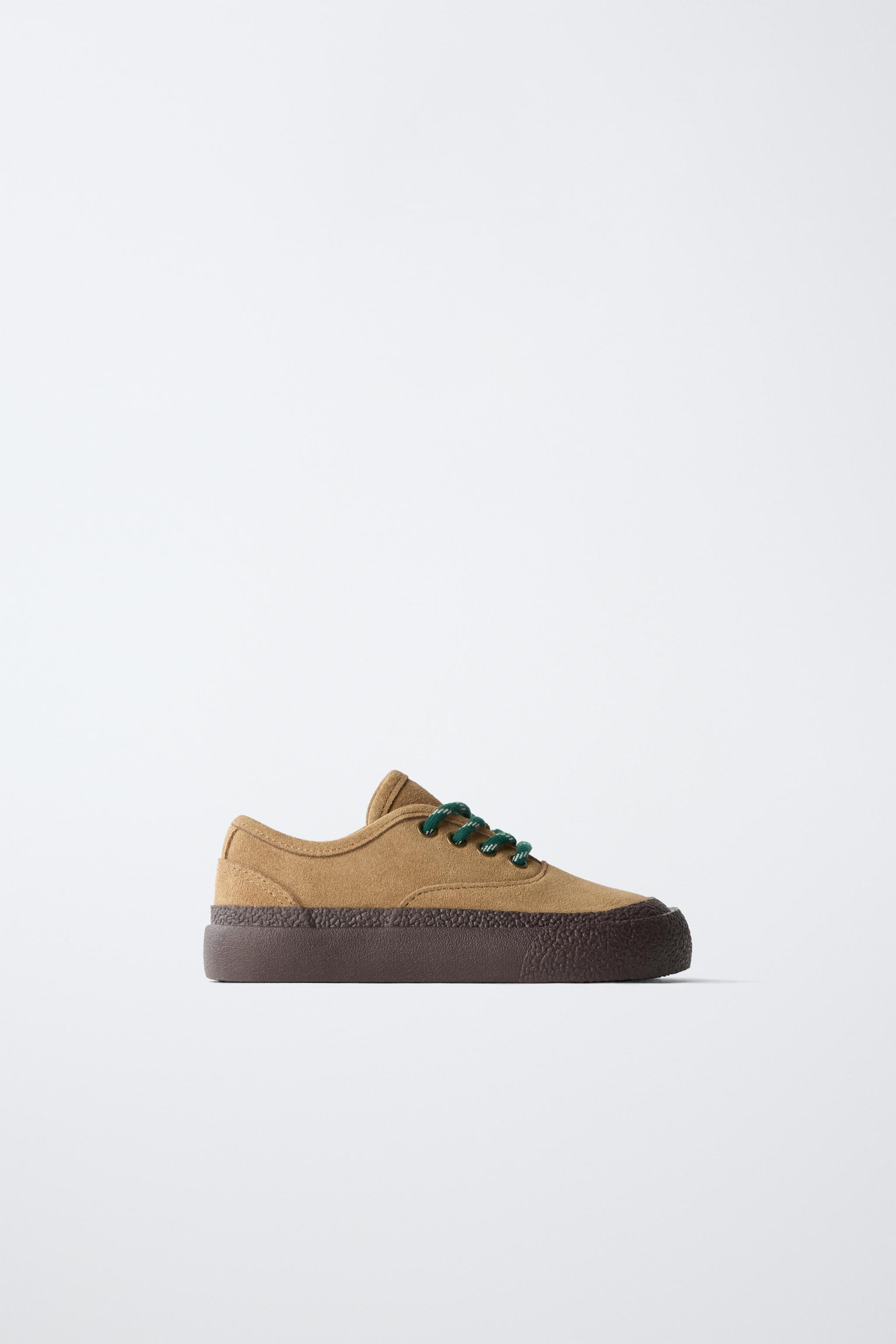 ZARA TIMELESS - CONTRAST LEATHER SNEAKERS | Zara US