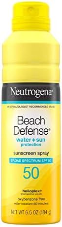 Neutrogena Beach Defense Sunscreen Spray SPF 50 Water-Resistant Sunscreen Body Spray with Broad S... | Amazon (US)