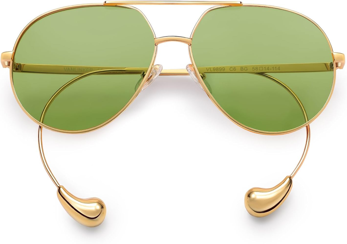 VANLINKER Polarized Aviator Sunglasses for Women Trendy Oversized Pilot Shades Retro Round Metal ... | Amazon (US)