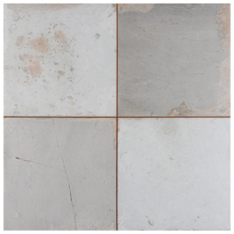 Merola Tile Kings Clay Checker Silver 17-5/8" x 17-5/8" Ceramic Floor and Wall Tile | Overstock