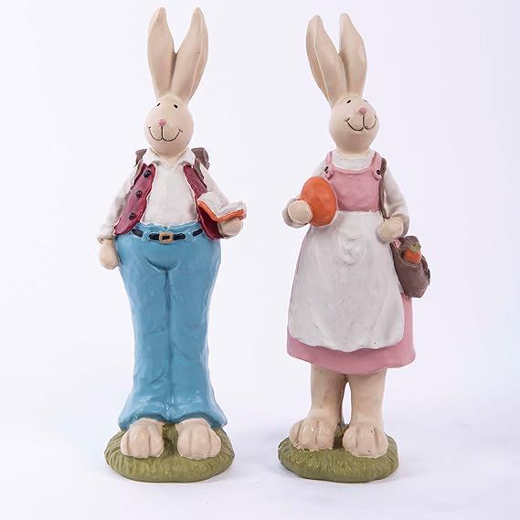 Easter Bunnies Hand Painted with Easter Rabbits Home Decoration 6.1 Inch | Amazon (US)