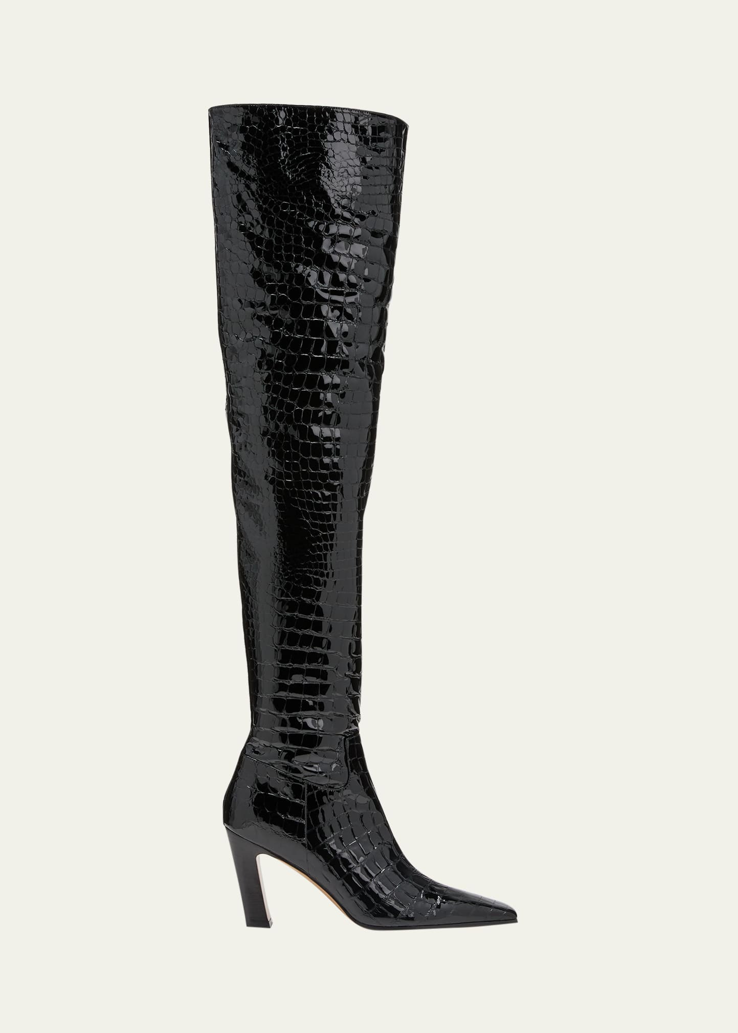 Khaite Marfa Croco Over-The-Knee Boots | Bergdorf Goodman