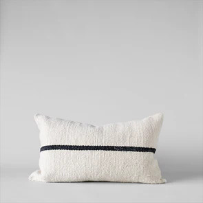 Campo Pillow in Ivory with Black Stripe, 15x25 | Bloomist