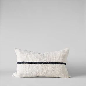 Campo Pillow in Ivory with Black Stripe, 15x25 | Bloomist