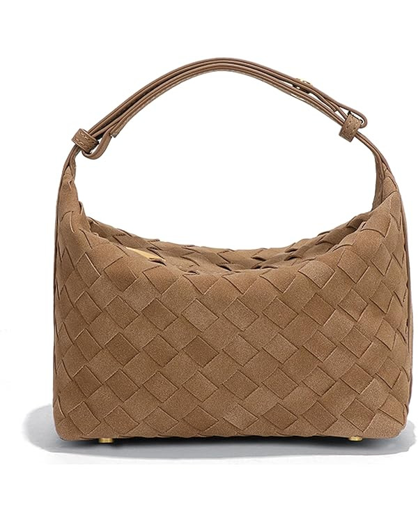 Luxurious Suede Hobo Bag - Women's Woven Leather Shoulder Bag with Spacious Interior | Amazon (CA)