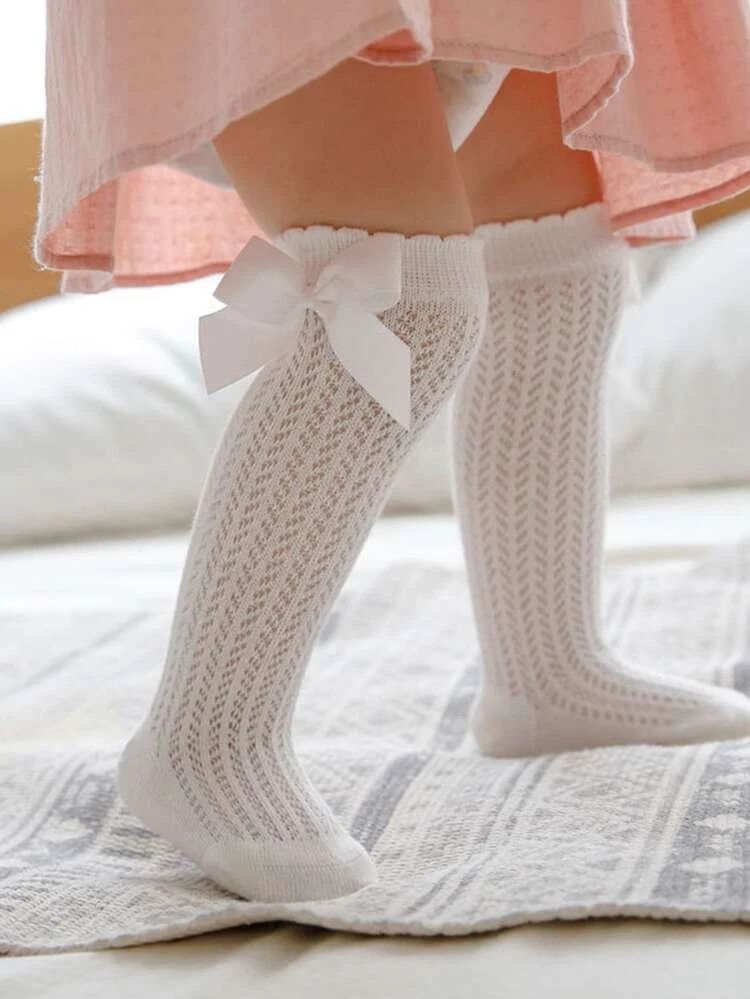 Baby Bow Decor Over The Knee Socks | SHEIN