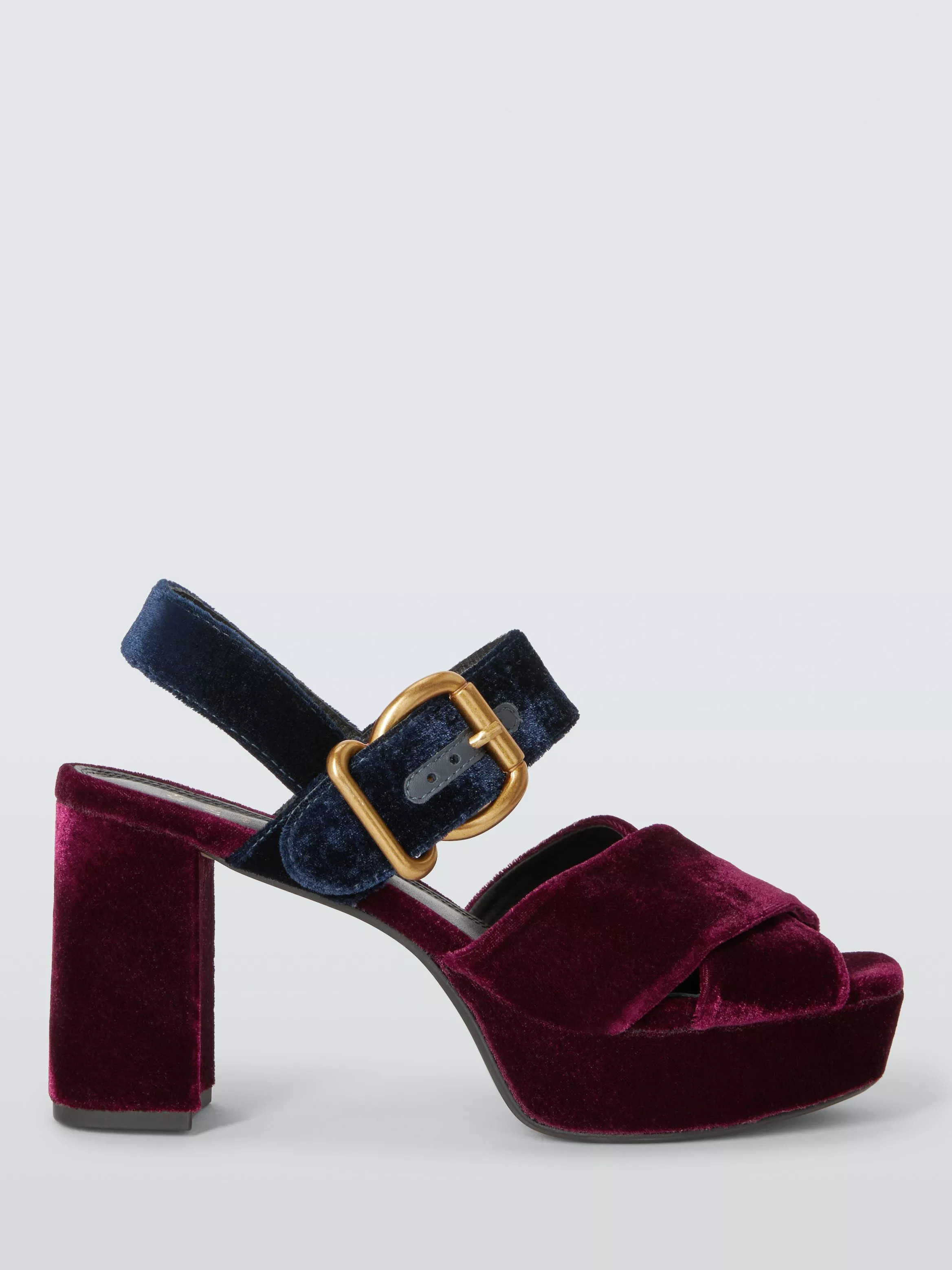 John Lewis Marlow Platform Sandals, Navy/Burgundy | John Lewis (UK)
