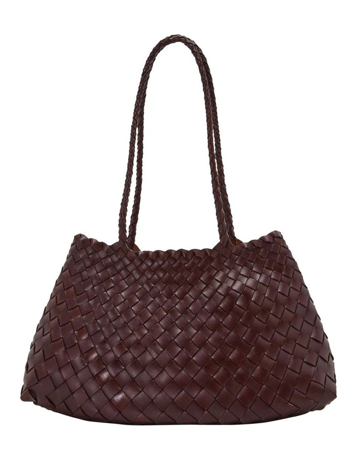 Layla Woven Leather Bag in Garnet Red | Myer