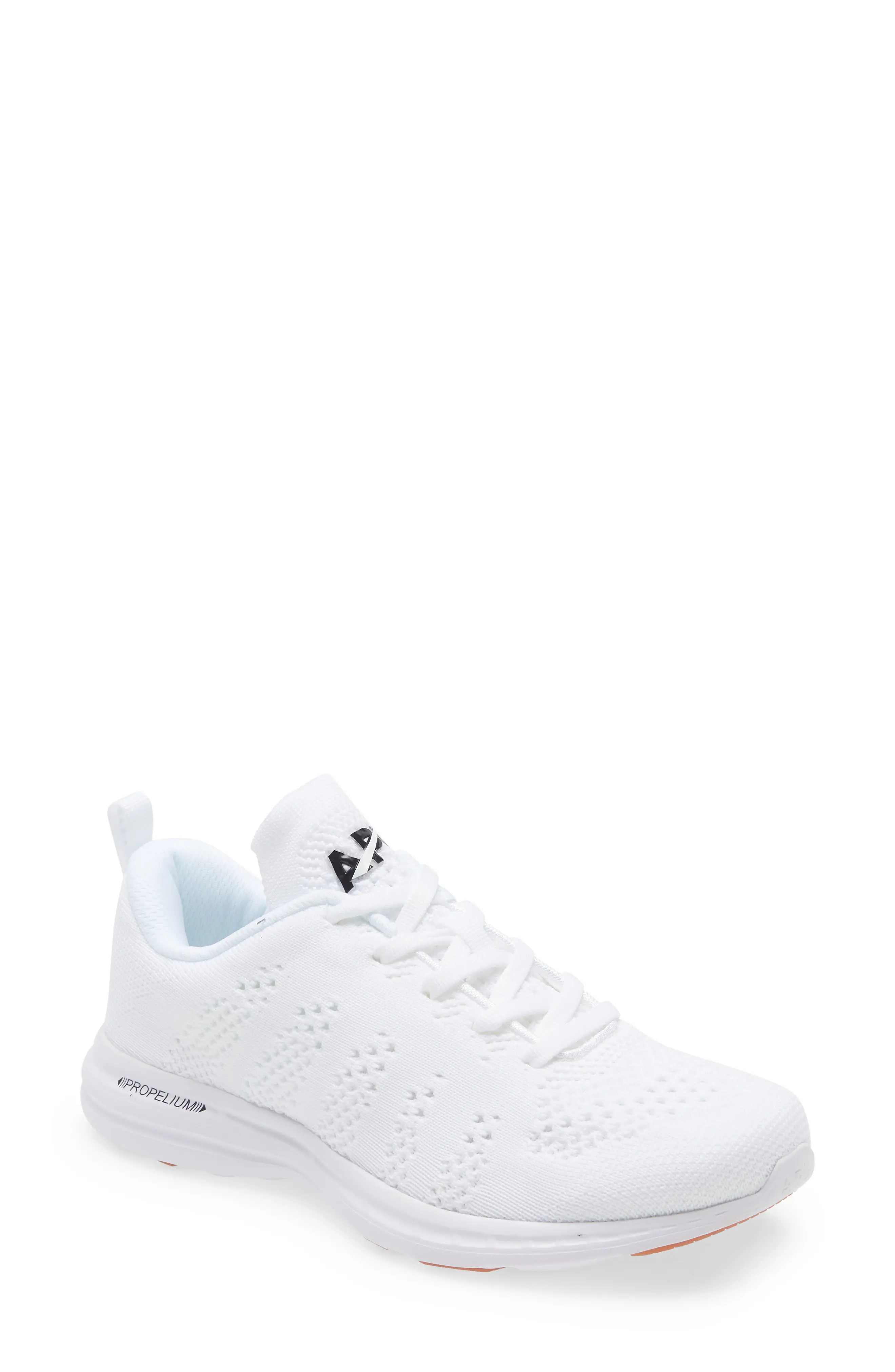 APL TechLoom Pro Knit Running Shoe in White/Black/Gum at Nordstrom, Size 7.5 | Nordstrom