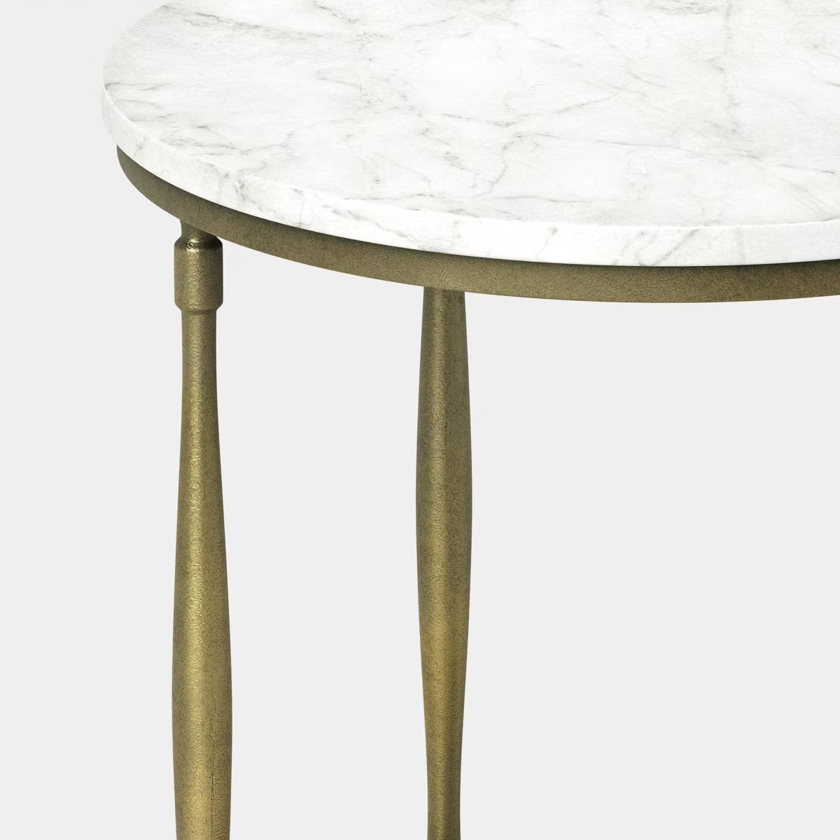 Cast Metal and Carrara White Marble Accent Table Antique Brass Finish - Threshold™ Assembly Req... | Target