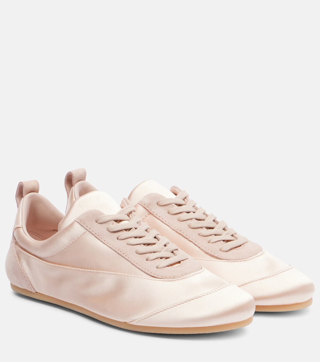 Floor suede-trimmed satin sneakers | Mytheresa (UK)