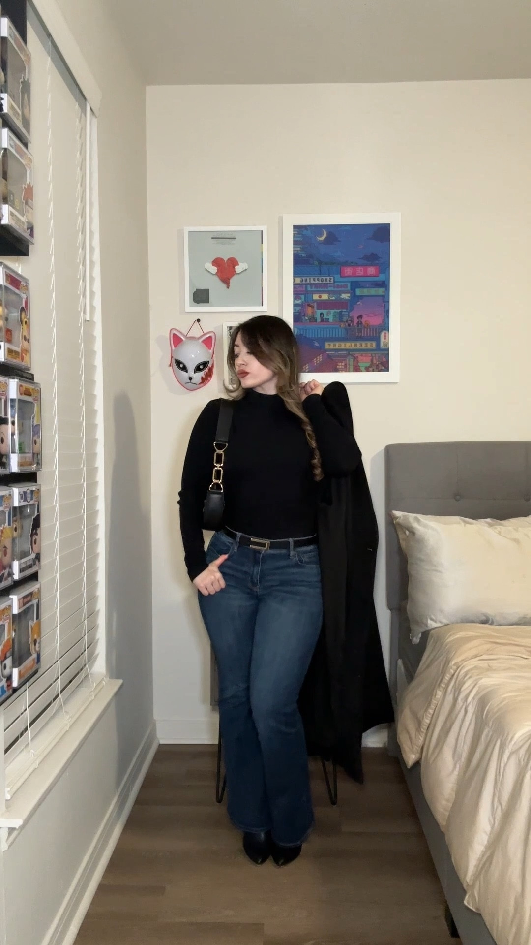 black trench coat outfit 