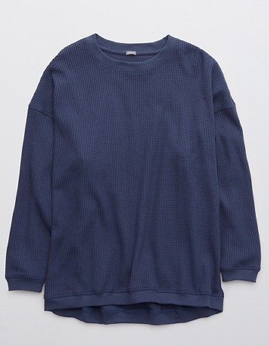 Aerie Waffle Fleece Oversized Sweatshirt | American Eagle Outfitters (US & CA)