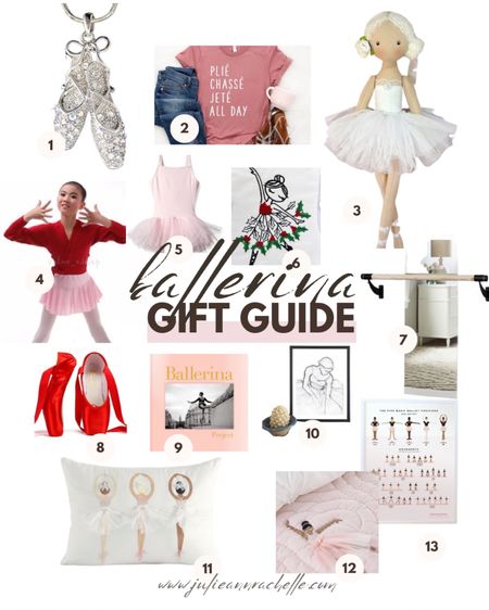 Ballerina gift guide. 🩰
1. Clear Swarovski Crystal BALLERINA Slippers Ballet Dance Shoes Pendant Necklace Jewelry Best Friends Teacher Dancing Lover Christmas Gift New
2. Plié Chasse Jete All Day Shirt ∙ Ballet Shirt ∙ Dance Shirt ∙ Ballerina Shirt ∙ Ballet ∙ Ballerina ∙ Dancer Gift ∙ Softstyle Unisex Shirt

Christmas gifts for girls. Gifts for kids. Gifts for friends. Gifts for child. 
3. ballerina Doll,Textile doll, decorative doll,collectible dolls , doll cotton, rag doll
4. Under $15 Girl Ballet Dance Knit Crossover Cardigan Shrug Wrap Long Sleeve Gymnastic Dress
5. Capezio Girls' Tutu Dress
6. Personalized Christmas Stocking, Embroidered with Dancing Ballerina and Your Choice of Name
7. Ballet Barre
8. Nexete Professional Vanassa Pointe Shoes Dance Ballet Shoes with Ribbons &Toe Pads For Girls Women
9. Ballerina Project: (Ballerina Photography Books, Art Fashion Books, Dance Photography) (Hardcover)
10. Female Ballet Dancer, Gift for Ballerina, Degas Inspired Dance Print, Ballerina Illustration, 6 x , 8 x 10 or 11 x 14
11. Ballerina Pillow
12. Ballerina quilt and shams for girls bedroom
13. Ballet Dance Poster, Ballet Positions & Movements, Ballerina Art, POC Multi Skin Tones, Ballet Studio, PRINT: 16x20, 18x24, 24x36

#LTKGiftGuide #LTKfindsunder50 #LTKHoliday