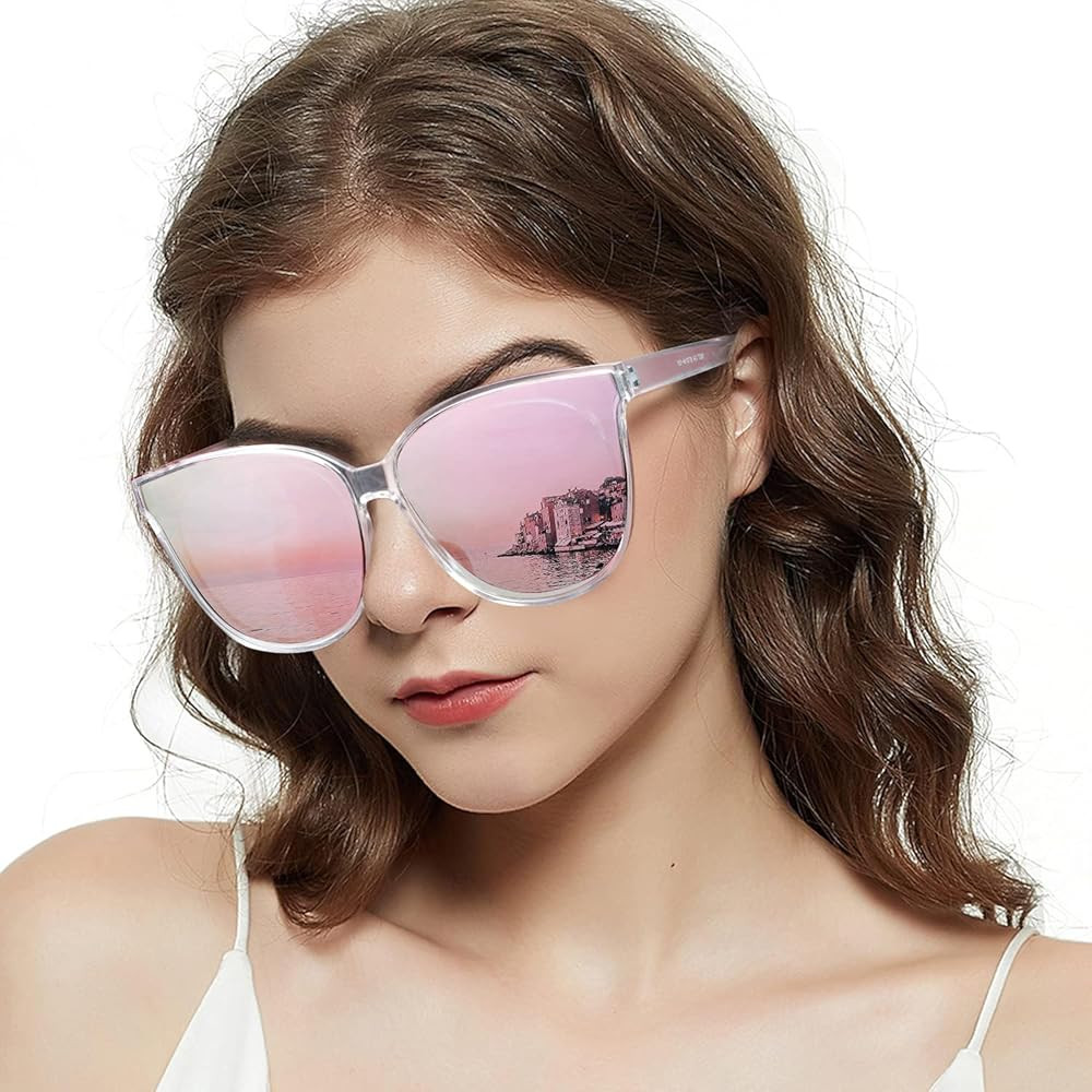 LVIOE Cat Eyes Sunglasses for Women, Polarized Oversized Fashion Vintage Eyewear for Driving Fish... | Amazon (US)
