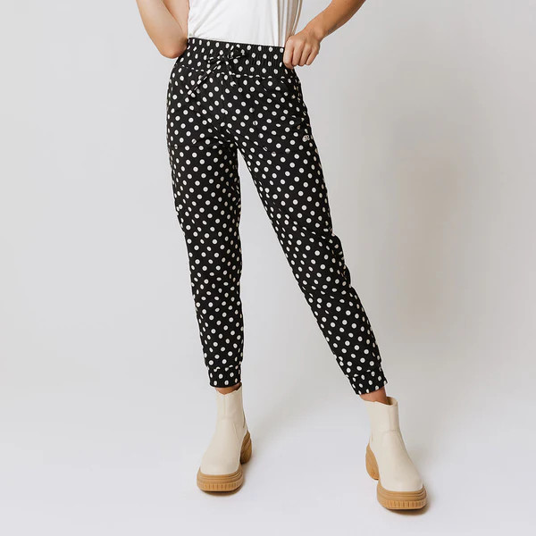 Destination Joggers, Black Polka Dot | Albion Fit