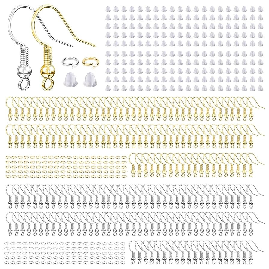 Hypoallergenic Earring Hooks, 600 Pcs Earring Making Supplies Kit with Earring Hooks, Jump Rings ... | Amazon (US)