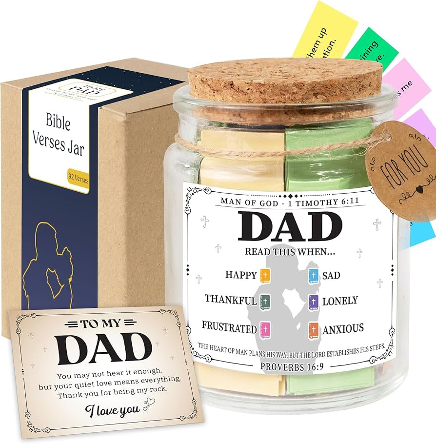 Bible Verses Jar For Dad, Fathers Day Gifts, Christian Gifts for Men, Bible Verse Jar, Bible Acce... | Amazon (US)