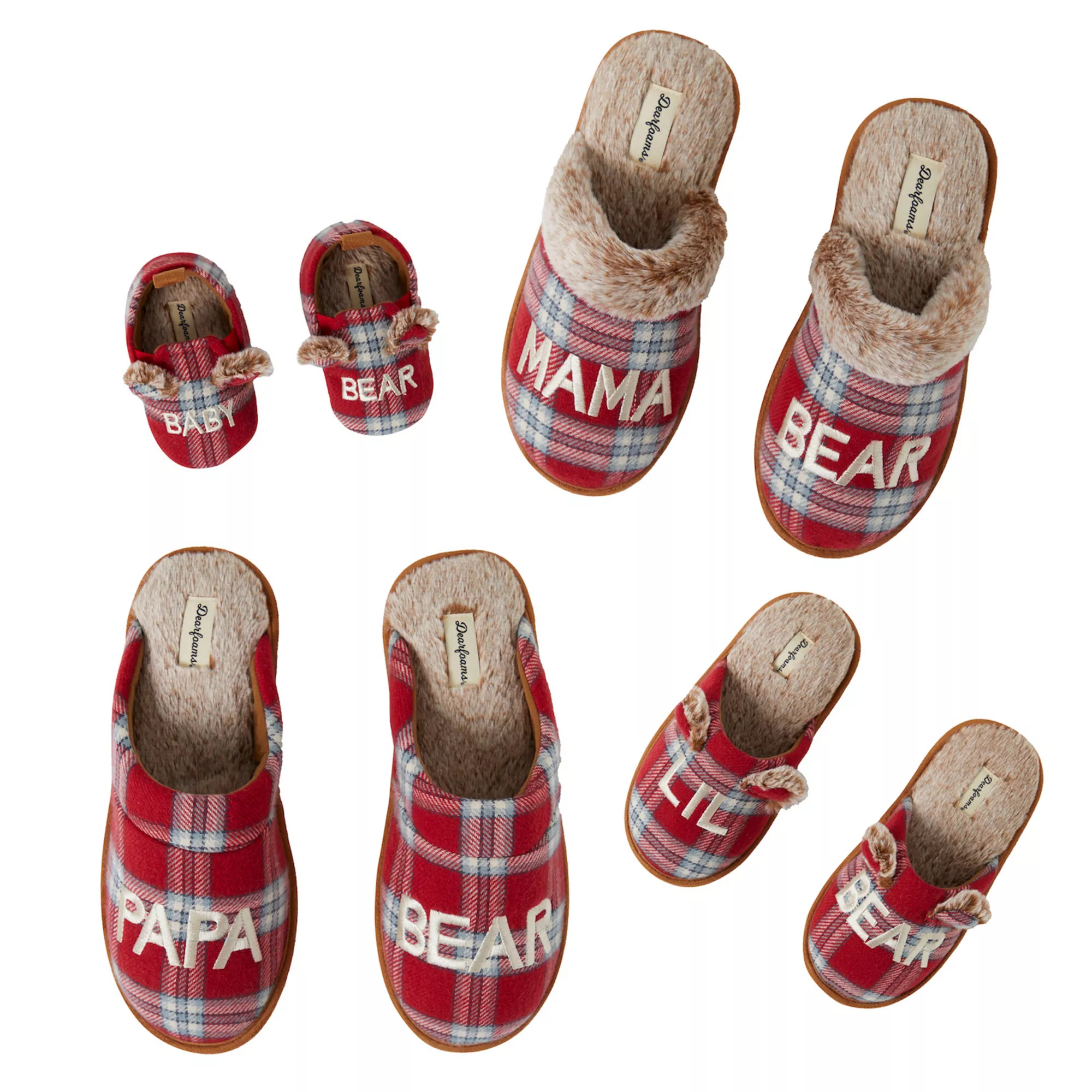 Dearfoams Red Plaid Bear Scuff Slipper Collection | Kohl's